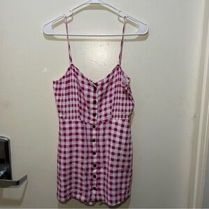Zara Pink & White Gingham Sleeveless Button Up Romper Size Medium